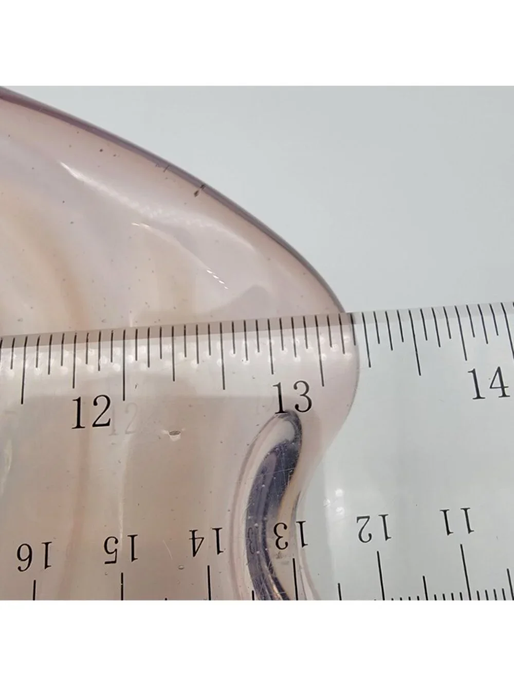 Large Cenedese Murano Glass Footed Console Bowl Pink Sommerso Swirl